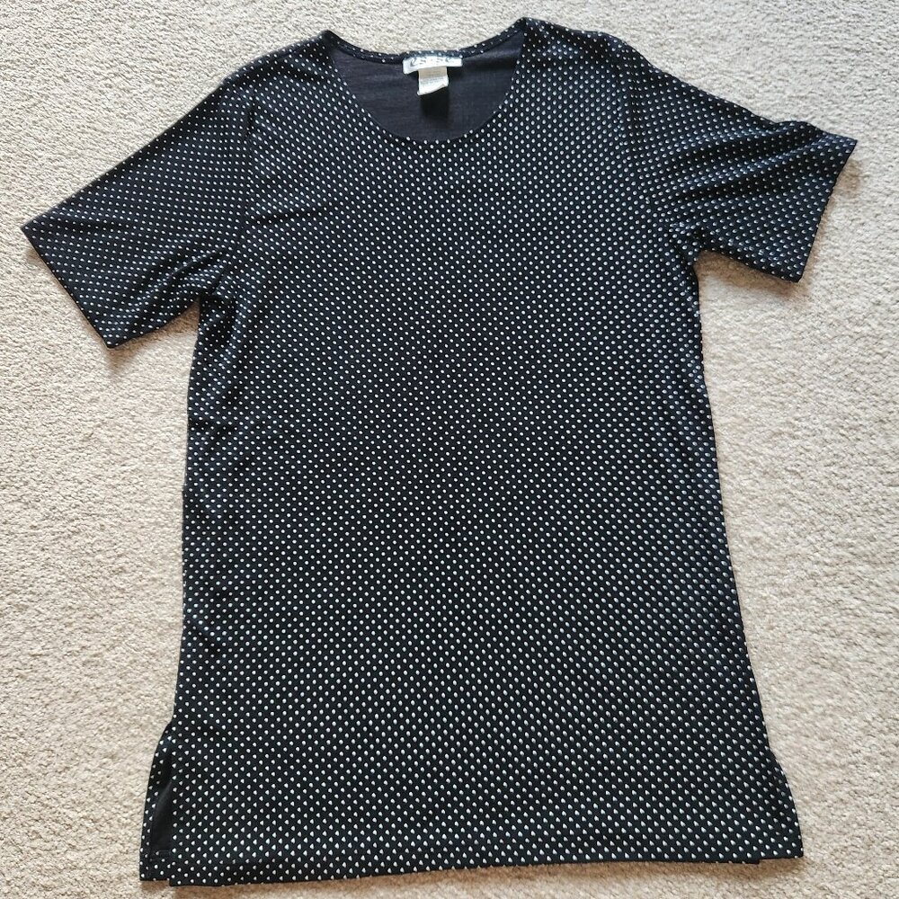 🖤 BY ES.SE USA Black Polka Dot Blouse – Size M (Runs Small) 🖤